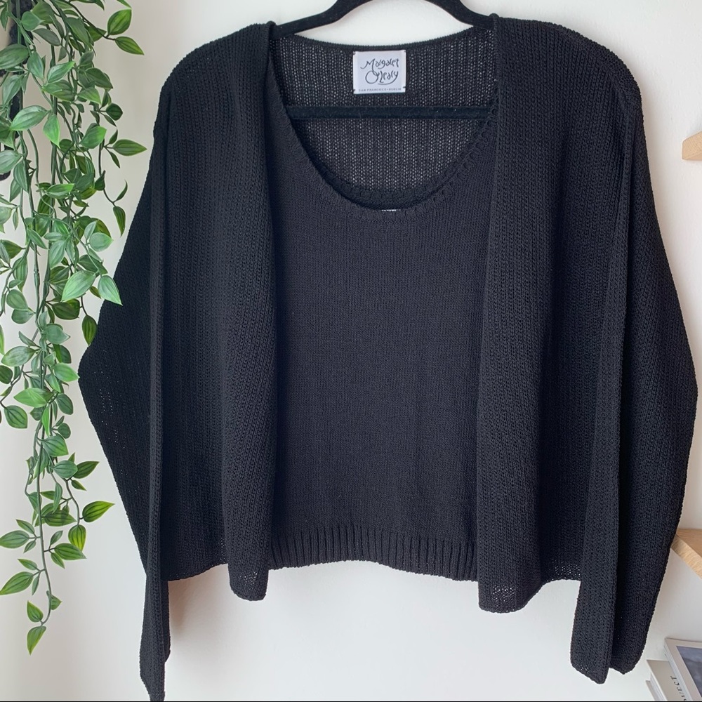 Margaret O’Leary - Black Cardigan with Tank - M/L